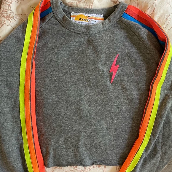 Aviator Nation Bolt Cropped Classic Sweatshirt - Picture 3 of 4